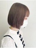 横浜タッセルボブショコラブラウン切りっぱなしボブショートボブ