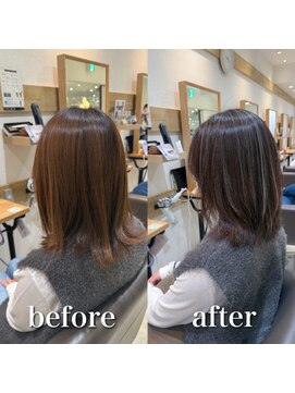 ミラバイケンジ 藤沢(Mira by KENJE) 白髪ぼかしハイライトカラー30代40代50代ブルーグレージュ