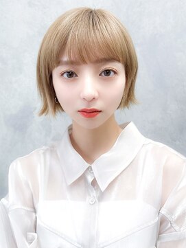 ラフィス ヘアー センス 広島袋町店(La fith hair SEnSE) 【La fith】ハイトーンミニボブ×ブリーチ×シースルーバング