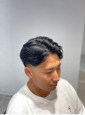 ラフカール　メンズパーマ　men's カット　センターパート