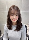 韓国風レイヤー×ミルクティーブラウン