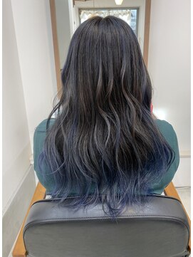 リュール バイ ヘッドライト 北千住店(lueur by HEADLIGHT) ハイライト×ネイビー