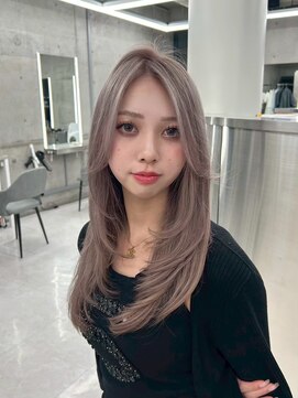 ケアブリーチ/透明感カラー/アッシュグレージュ