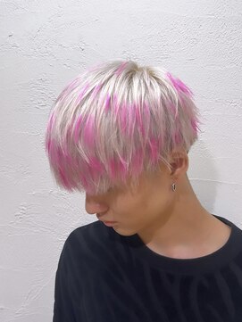 アジールヘア 所沢プロペ通り店(agir hair) ダブルカラーメンズホワイトカラーイメチェン似合わせカット所沢