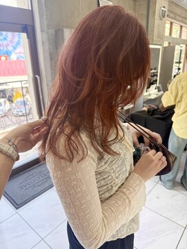 シーエス メイド バイ シャチュー 沖縄店(CS made by SHACHU) コーラルオレンジ × レイヤーカット