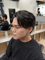 リレーションメンズヘアー(RELATION MEN'S HAIR)&nbsp;オールバックツイスパフェザーショートフレンチガイルヘア