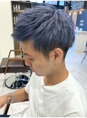 men'sアップバング刈り上げスタイル×blue color【レーヴ】