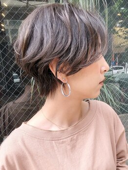 アフェット バイ フラミューム 三軒茶屋(affetto by flammeum)の写真/【カット+グレイカラーリタッチ(根元3ｃｍ)¥4400】年中無休☆プチプラで可愛く旬Styleに♪《三軒茶屋》