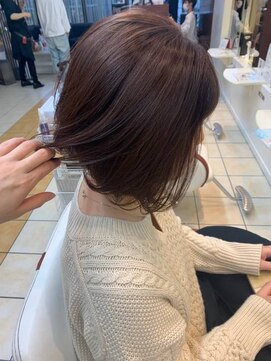 クオリス 上福岡店(QUALIS) 白髪染め/30代40代50代/前下がりボブ/ベージュブラウン/小顔/