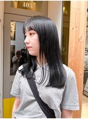 黒髪ロング×ラフウェーブ