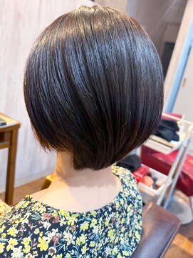 カミビトグロウ(kamibito glow) 透明感♪髪質改善カラーダークブラウンショートボブ小顔艶感