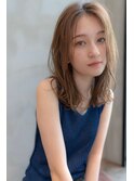 大人かわいい前髪セシルカットココアブラウンフリンジウェーブ