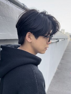 イエローコーン 金沢文庫店(YELLOW CORN) ニュアンスパーマ/センターパート/マッシュ/ダークアッシュ/眉毛