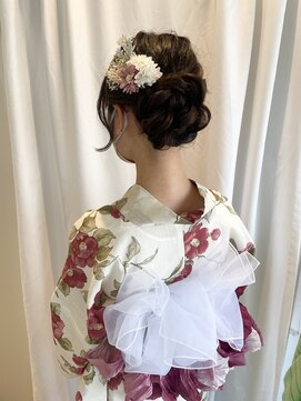 サクラ(SAKURA) 浴衣着付/兵児帯/浴衣ヘア/サイドシニヨン/プリーツ帯/チュール