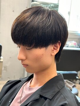 エルマーク(L-MARK) 黒髪マッシュナチュラルマッシュメンズヘア韓国ツーブロック