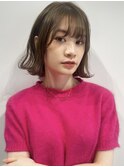 シースルーボブ　ブルージュカラー