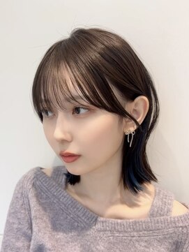 リブランド 銀座(REBRAND) カジュアルボブシースルー小顔サイドバンググレージュ