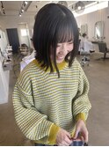 切りっぱなしボブ×ブルーブラック
