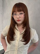 フォト 新宿三丁目(foto)&nbsp;顔まわりに動き◎艶映えオレンジブラウンレイヤーで旬顔に