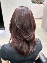 エースヘアー(A.hair)&nbsp;ボルドーカラー/ハッシュカット/レイヤー/高濃度水素髪質改善