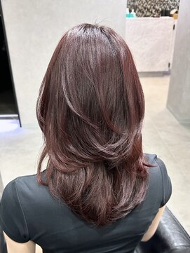 エースヘアー(A.hair) ボルドーカラー/ハッシュカット/レイヤー/高濃度水素髪質改善