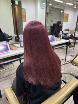 プライズ 所沢プロぺ通り店(prize) レッドカラー韓国風レイヤーケアブリーチ所沢