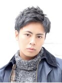 Haleブルーブラックニュアンスパーマスパイキーショートバーバー