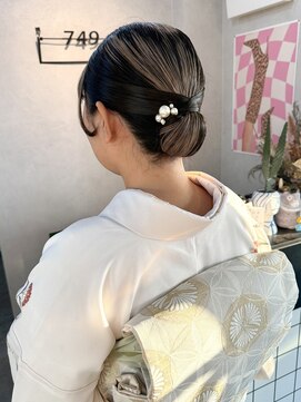 訪問着着付け×ツヤツヤシニヨン