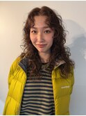 カーリーパーマ/カーリーヘア/ドライパーマ/オリーブブラウン