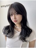 桑名ロングレイヤーカットハッシュカット透明感カラー重めロング