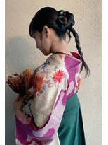 シュクレアミ 福島(sucre ami)&nbsp;卒業式　タイトヘア×リボン　【福島/ヘアセット/着付け】