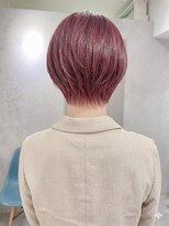 ピークス 千葉店(Peaks)&nbsp;ミルクティーピンクベージュ/レイヤーボブ/韓国巻き顔周りカット
