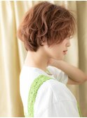 ハイトーンカラーアップバングマッシュショートボブ10代20代X