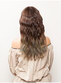 ロングバレイヤージュのエスニック系波ウェーブヘアに☆