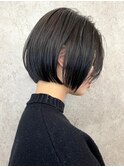 丸みショートボブ 髪質改善トリートメントイルミナカラー20代