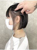 ダブルカラーケアブリーチインナーカラーイルミナカラーミニボブ
