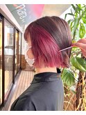 ミニボブ×インナーピンク【インナーカラー/ミニボブ/ボブ】