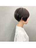 #刈り上げショート×ナチュラルブラウン