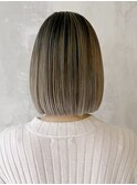 バレイヤージュボブ_チェリーブラウンフェミニンロング_ba370382