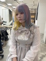 イェッカ パビル(YECCA pabil)&nbsp;アンブレラ×ツートンカラー派手髪地雷系♪（ブリーチ2回以上）