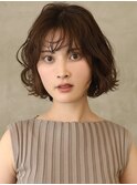 20代30代40代小顔ひし形デジタルパーマ前下がりショートボブ
