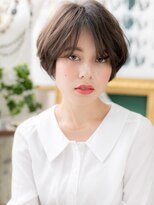 カバーヘア ブリス 川口(COVER HAIR bliss)&nbsp;センターパートくせ毛風大人ボブショートc6川口20代30代40代