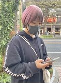 逆インナーカラー/ペールピンク＆グレー/アンブレラカラー