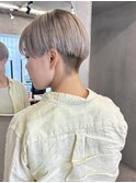 刈り上げマッシュハンサムショートケアブリーチハイトーン30代
