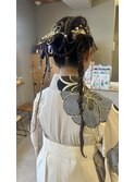 三つ編みで作るツインアレンジ