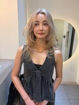 ノク(nok)&nbsp;ブロンドレイヤー_ダークパープルミルクブラウンダウンバング