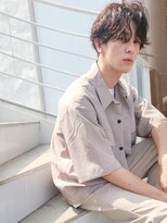 グロウミドル(GROW middle) ウザバング×センターパートゆるめスパイラルパーマ　野村恵子