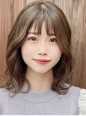 大人可愛い透明感カラー☆モテ愛されミディ♪【カラー/カット】