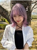 ハイトーンカラーが可愛いマニュシュボブ