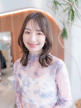 オースティン 調布アミックス(AUSTIN) 大人かわいい前髪セシルカットココアブラウンフリンジウェーブ